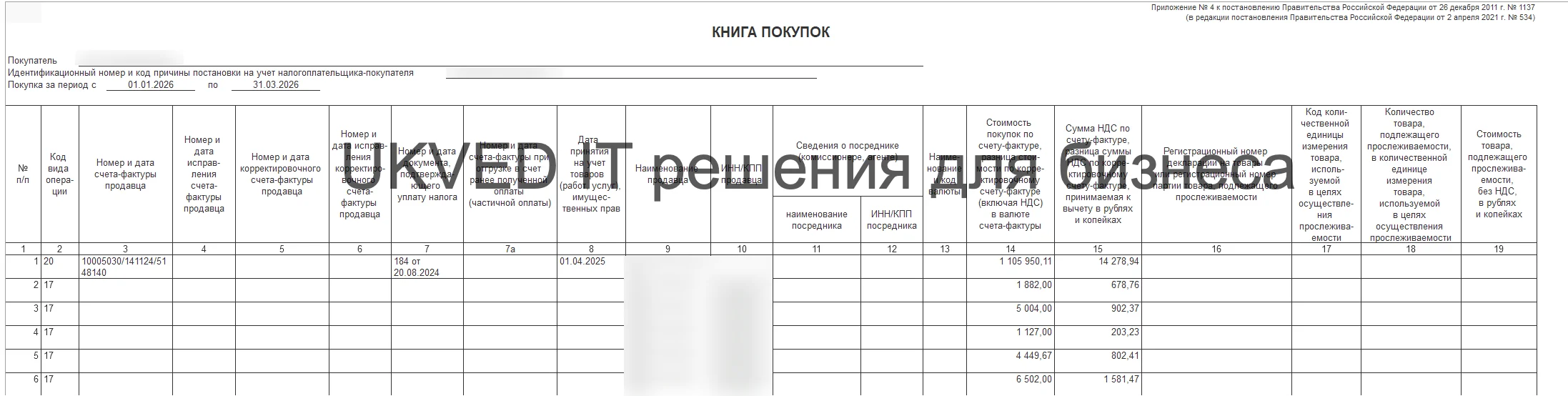 Книга покупок Книга покупок